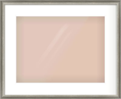 Silver Cushion Frame for 400 × 300mm artwork, with Smooth White Single Mount