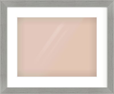 Pale Grey Flat Frame for 400 × 300mm artwork, with Smooth White Single Mount