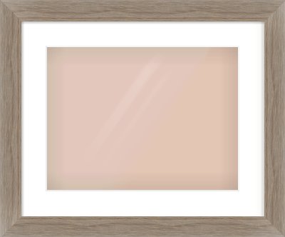 Grey Wood Flat Frame for 400 × 300mm artwork, with Smooth White Single Mount