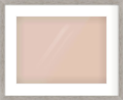 Grey Wood Grain Flat Frame for 400 × 300mm artwork, with Smooth White Single Mount