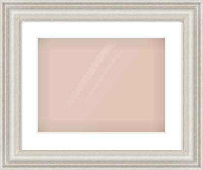 Silver Scoop Frame for 400 × 300mm artwork, with Smooth White Single Mount