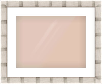 Silver Flat Frame for 400 × 300mm artwork, with Smooth White Single Mount