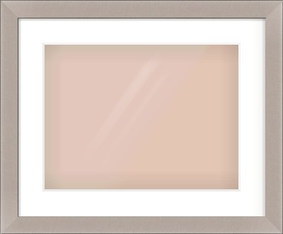 Brushed Silver & Black Sided Flat Frame for 400 × 300mm artwork, with Smooth White Single Mount