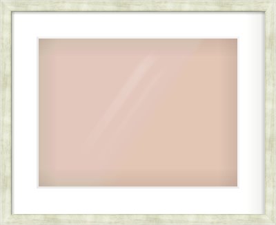 Champagne Flat Frame for 400 × 300mm artwork, with Smooth White Single Mount