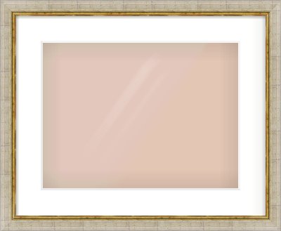 Silver Foil Flat Frame for 400 × 300mm artwork, with Smooth White Single Mount