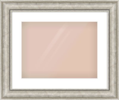 Silver Scoop Frame for 400 × 300mm artwork, with Smooth White Single Mount
