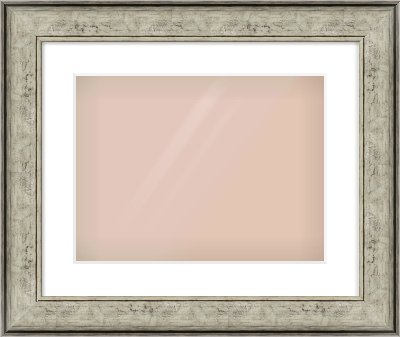 Silver Flat Frame for 400 × 300mm artwork, with Smooth White Single Mount