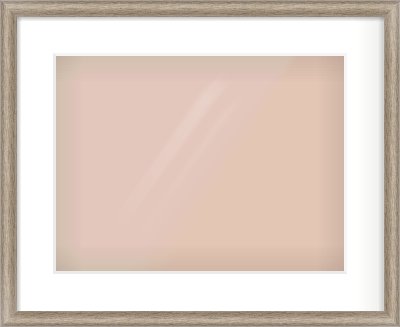 Silver Cushion Frame for 400 × 300mm artwork, with Smooth White Single Mount
