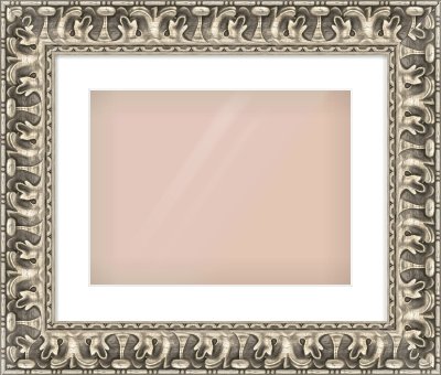 Silver Reverse Frame for 400 × 300mm artwork, with Smooth White Single Mount