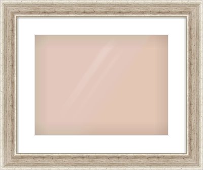 Silver Flat Frame for 400 × 300mm artwork, with Smooth White Single Mount