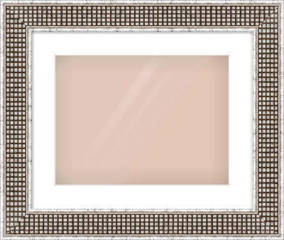 Silver Flat Frame for 400 × 300mm artwork, with Smooth White Single Mount
