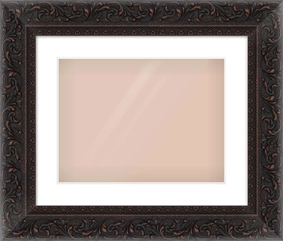 Black Reverse Frame for 40 × 30cm artwork, with Smooth White Single Mount