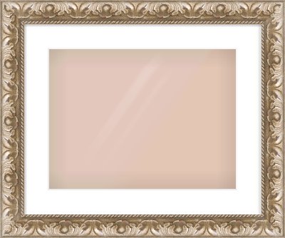 Silver Scoop Frame for 400 × 300mm artwork, with Smooth White Single Mount