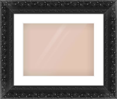 Black Reverse Frame for 40 × 30cm artwork, with Smooth White Single Mount