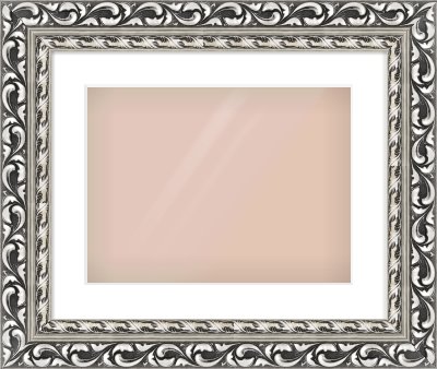 Silver Reverse Frame for 400 × 300mm artwork, with Smooth White Single Mount
