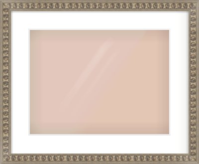 Silver Cushion Frame for 400 × 300mm artwork, with Smooth White Single Mount