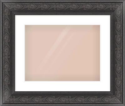 Black Spoon Frame for 40 × 30cm artwork, with Smooth White Single Mount