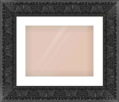 Black Scoop Frame for 40 × 30cm artwork, with Smooth White Single Mount