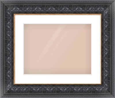 Black Reverse Frame for 40 × 30cm artwork, with Smooth White Single Mount