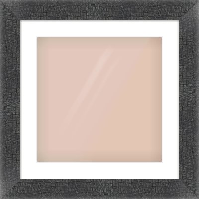 Carbon Flat Frame for 40 × 40cm artwork, with Smooth White Single Mount
