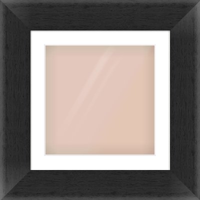 Black Flat Frame for 40 × 40cm artwork, with Smooth White Single Mount