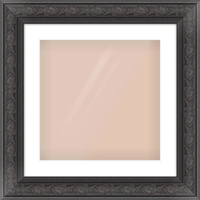 Black Spoon Frame for 40 × 40cm artwork, with Smooth White Single Mount