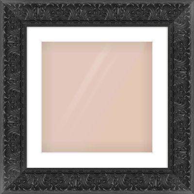 Black Scoop Frame for 40 × 40cm artwork, with Smooth White Single Mount
