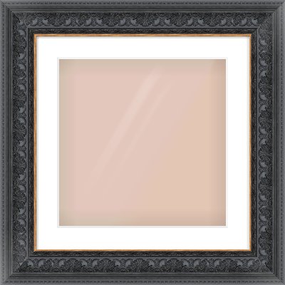 Black Reverse Frame for 40 × 40cm artwork, with Smooth White Single Mount