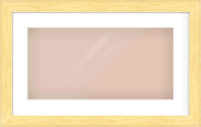 Natural Wood Stepped Flat Frame for 500 × 250mm artwork, with Smooth White Single Mount