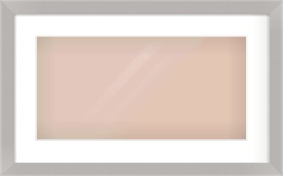 Grey Flat Frame for 500 × 250mm artwork, with Smooth White Single Mount