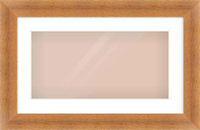 Antique Pine Flat Frame for 500 × 250mm artwork, with Smooth White Single Mount