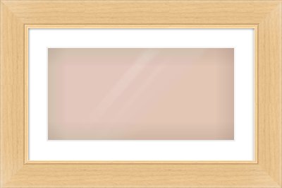 Natural Wood Flat Frame for 500 × 250mm artwork, with Smooth White Single Mount