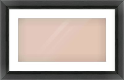 Black Reverse Frame for 500 × 250mm artwork, with Smooth White Single Mount