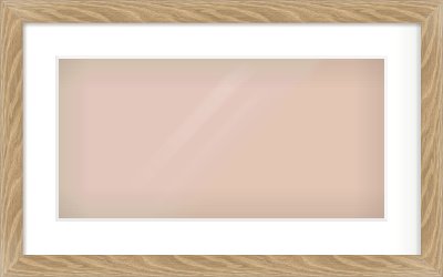 Oak Veneer Flat Frame for 500 × 250mm artwork, with Smooth White Single Mount
