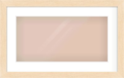 Natural wood Flat Frame for 500 × 250mm artwork, with Smooth White Single Mount