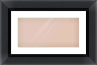 Black Reverse Frame for 500 × 250mm artwork, with Smooth White Single Mount