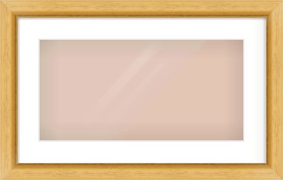 Natural Wood Reverse Frame for 500 × 250mm artwork, with Smooth White Single Mount
