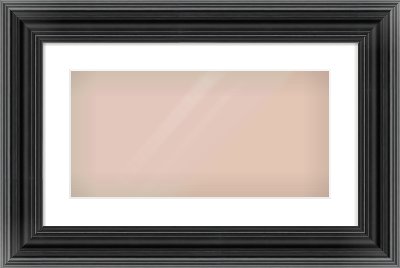 Black Spoon Frame for 500 × 250mm artwork, with Smooth White Single Mount