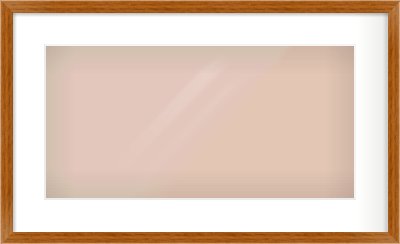Natural Wood Flat Frame for 500 × 250mm artwork, with Smooth White Single Mount
