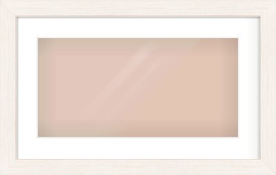 Ivory Driftwood Flat Frame for 500 × 250mm artwork, with Smooth White Single Mount