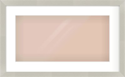 Grey Flat Frame for 500 × 250mm artwork, with Smooth White Single Mount