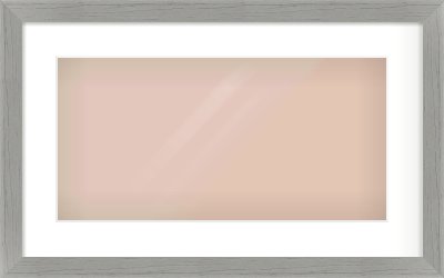 Pale Grey Flat Frame for 500 × 250mm artwork, with Smooth White Single Mount