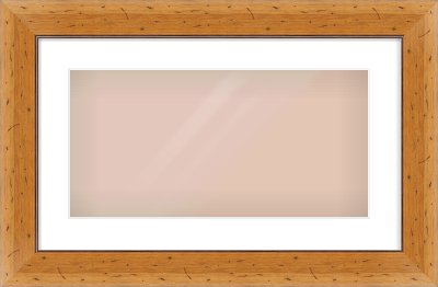 Distressed Pine Reverse Frame for 500 × 250mm artwork, with Smooth White Single Mount