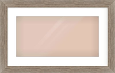 Grey Wood Flat Frame for 500 × 250mm artwork, with Smooth White Single Mount