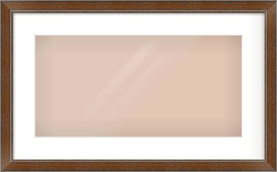 Walnut / Pewter Reverse Frame for 500 × 250mm artwork, with Smooth White Single Mount