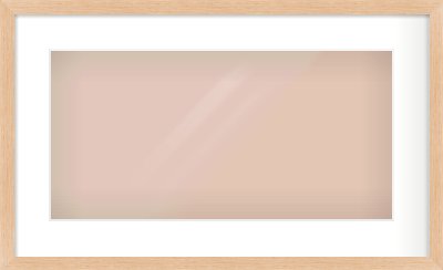 Light Oak Veneer Flat Frame for 500 × 250mm artwork, with Smooth White Single Mount