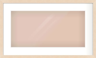 Natural Wood Flat Frame for 500 × 250mm artwork, with Smooth White Single Mount
