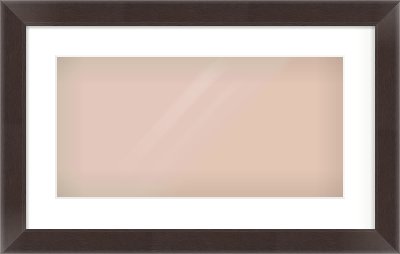Brown Flat Frame for 500 × 250mm artwork, with Smooth White Single Mount