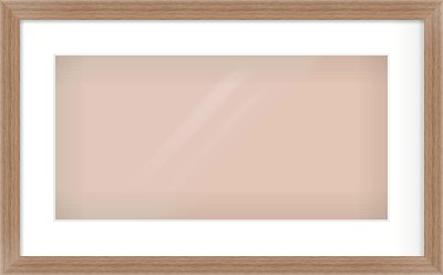 Walnut Flat Frame for 500 × 250mm artwork, with Smooth White Single Mount
