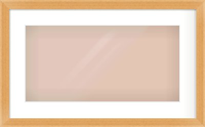 Oak Veneer Flat Frame for 500 × 250mm artwork, with Smooth White Single Mount